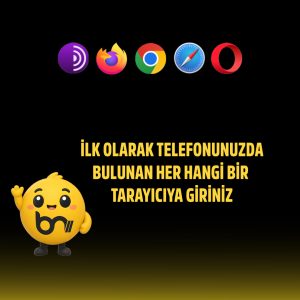 Betnano giriş için telefonda internet tarayıcısının açılması