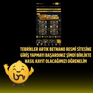 Betnano giriş sayfasının mobil görünümü