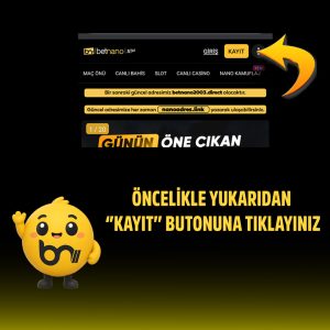 Betnano kayıt butonunun mobil giriş sayfasındaki görünümü