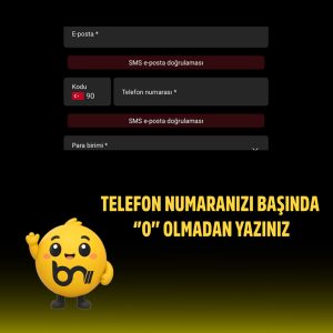 Betnano kayıt formunda telefon numarası giriş alanı