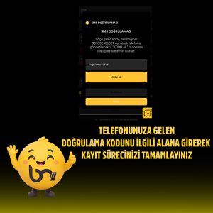 Betnano telefon doğrulama kodunun kayıt ekranına girilmesi